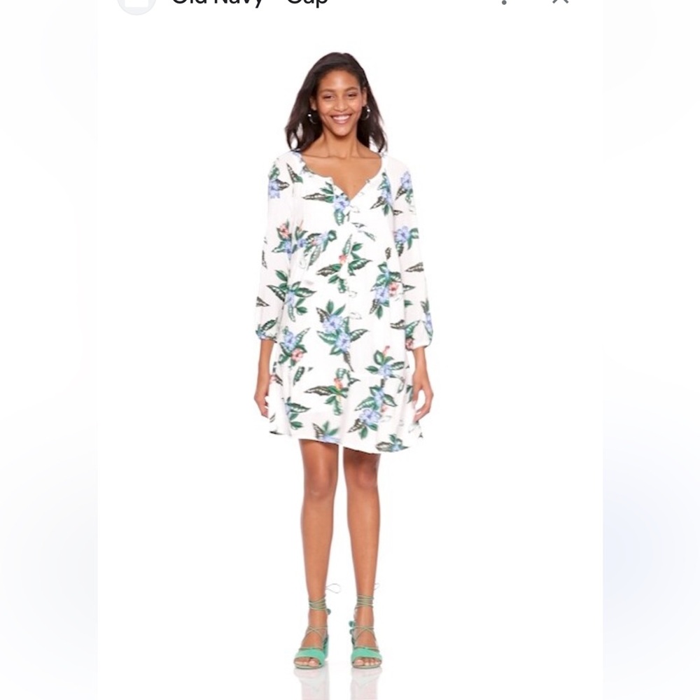 Floral Crinkle Swing Dress Old Navy Size Large